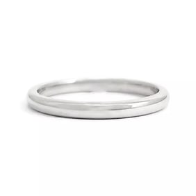 Thin Plain Classic Wedding Band Ring 14K White Gold, Size 6, 2 mm