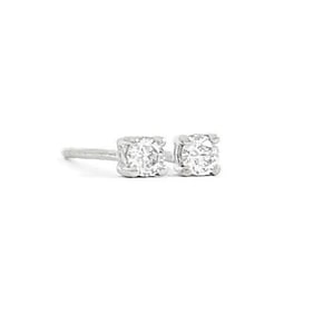 Small Round Diamond Stud Earrings 14K White Gold 4-Prong Basket, .10 CTW