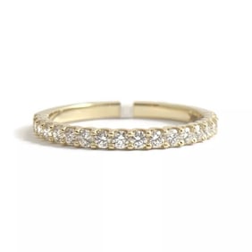 Thin Round Diamond Wedding Band Ring 14K Yellow Gold, .32 CTW, 1.56 Grams