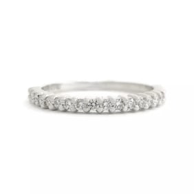 Round Diamond Wedding Band Ring 14K White Gold, .35 CTW