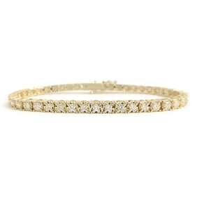 Round Diamond Tennis Bracelet 14K Yellow Gold, 7 Inches, 2.35 CTW