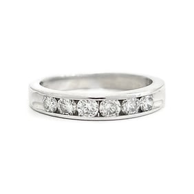 Round Diamond Channel-Set Wedding Band Ring 14K White Gold, .42 CTW