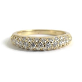 Pave Top Diamond Statement Band Ring in 18K Yellow Gold, .62 CTW, 3.49 Grams