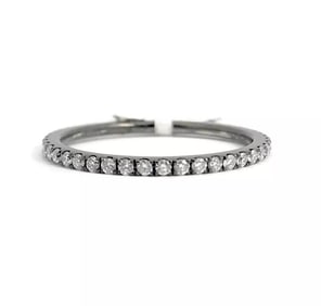 Diamond Eternity Band Ring 18K Black White Gold .40 CTW Size 5.25, 1.05 Grams
