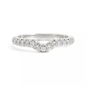 Neil Lane Curved Diamond Wedding Band Ring 14K White Gold, .36 CTW