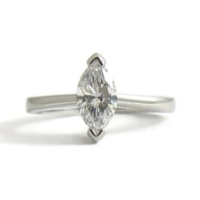Marquise Solitaire Diamond Platinum Engagement Ring, .50 CT, 3.43 Grams