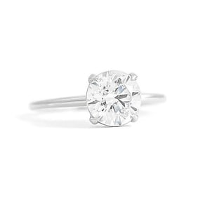 Round Lab-Created Diamond Solitaire Engagement Ring 14K White Gold, 1.34 CT