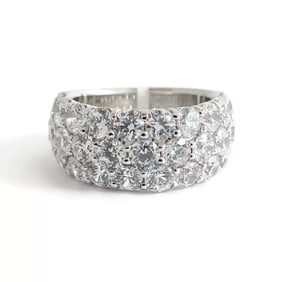 Wide CZ Cubic Zirconia Wedding Band Ring Sterling Silver 4.00 CTW, 9.72 Grams