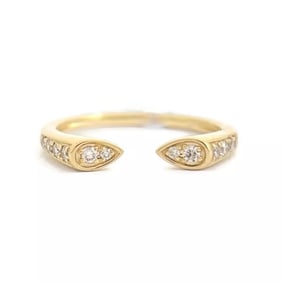 Pave Diamond Open Claw Ring 14K Yellow Gold, Size 6.75