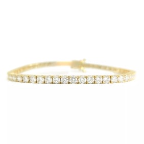 Round Lab-Created Diamond Tennis Bracelet 14K Yellow Gold, 7 Inches, 7.02 CTW