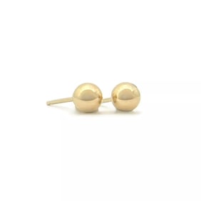 Gold Ball Stud Earrings 14K Yellow Gold, 4 mm
