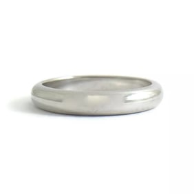 Plain Rounded Platinum Wedding Band Ring, Size 5.5, 3.1 mm, 5.26 Grams