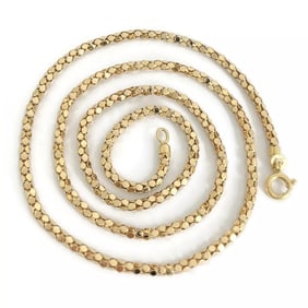 Popcorn Chain Necklace 18K Yellow Gold, 21.5 Inches, 2.8 mm, 10.16 Grams