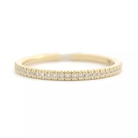 Thin Round Diamond Eternity Ring Wedding Band 14K Yellow Gold Size 6.75, .42 CTW