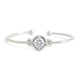 Sterling Silver Cuff Bangle Bracelet, Adjustable, 7.78 Grams