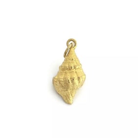 Conch Sea Shell Pendant Charm 14K Yellow Gold, 2.78 Grams