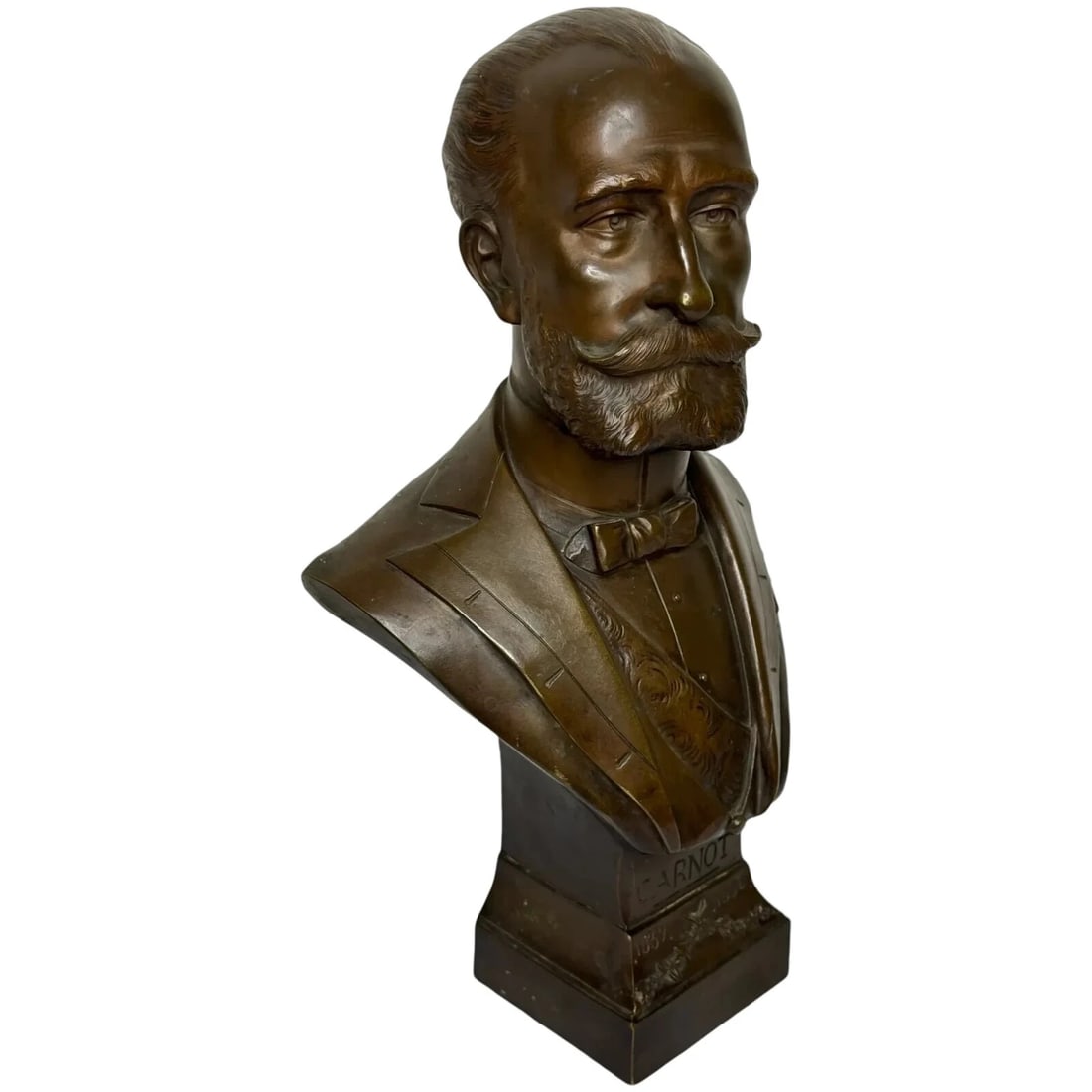 French President Bust Marie François Sadi Carnot By Adolphe Jean Lavergne: French President Bust Marie François Sadi Carnot By Adolphe Jean Lavergne 1 Historic 19th Century Antique Bronze Sculpture French President Bust Marie François Sadi Carnot by Adolphe Jean La