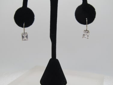 Vintage Sterling Silpada CZ Drop Earrings, 1990's, Pierced