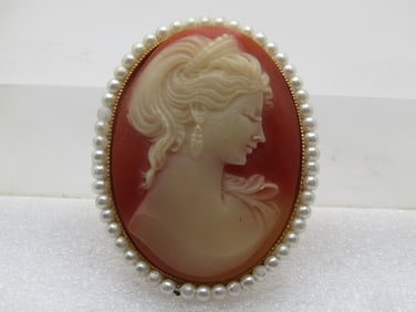 Vintage Enameled Blackamoor Bust Brooch, 1940's-1960's