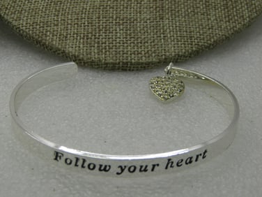 Avon Follow Your Heart Your Heart Cuff Bracelet, 7.25", New in Box