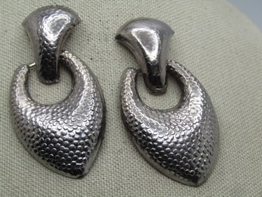 Vintage Chunky Stud/Drop Earrings, Pierced, 1980's