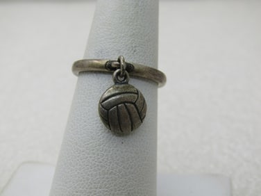 Vintage Avery Volleyball Charm Ring, Sz. 6 Retired