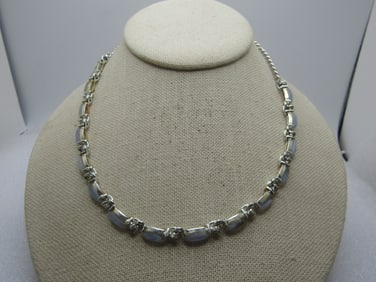 Vintage Blue Stone Necklace & Bracelet Set, 1980's
