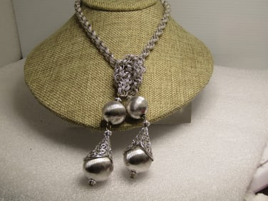 Vintage Beaded Drop Necklace, 31", 1960's-1970's, Believe Monet