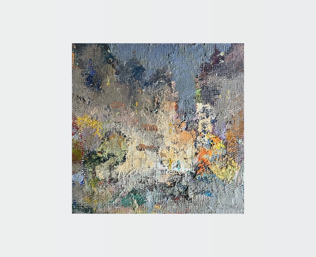 Abstract Oil painting Evening K. Leonid: 353KK Painter: K. Leonid Sіze: 40x40 cm/ 15.74x15.74 inches Components: oil, canvas, fiberboard Original painting CONDITION: exellent ERA:2016 ARTIST: Born in the village of Ostrov, what a beaut