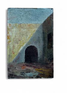 Gertrude Abercrombie 1934 surrealist artist early 20th century oil painting: Title: Gertrude Abercrombie 1934 surrealist artist early 20th century oil painting Date/Period: Materials: canvas / paperboard / oil Dimensions: 6.5x4 Early Work by Gertrude Abercrombie – Please