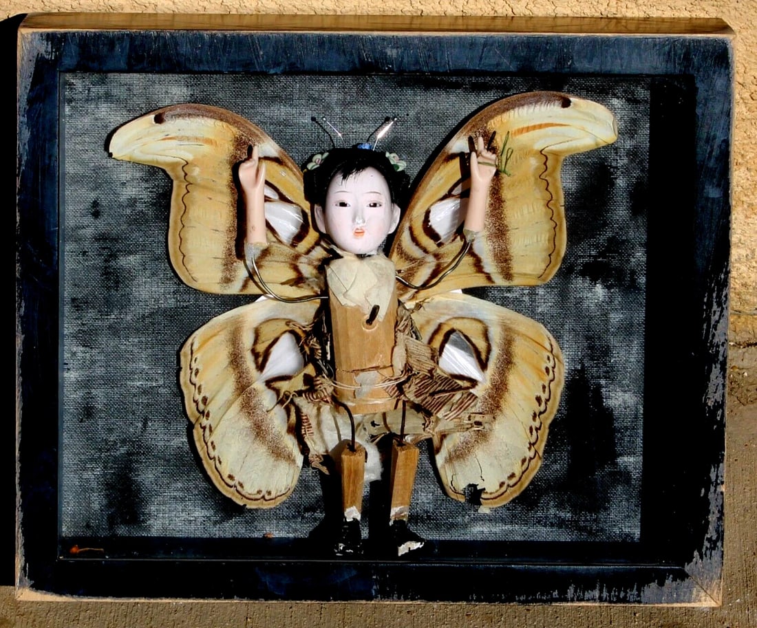 KEVIN BEER Butterfly Girl Mixed Media Shadow Box Sculpture (1 of 4)