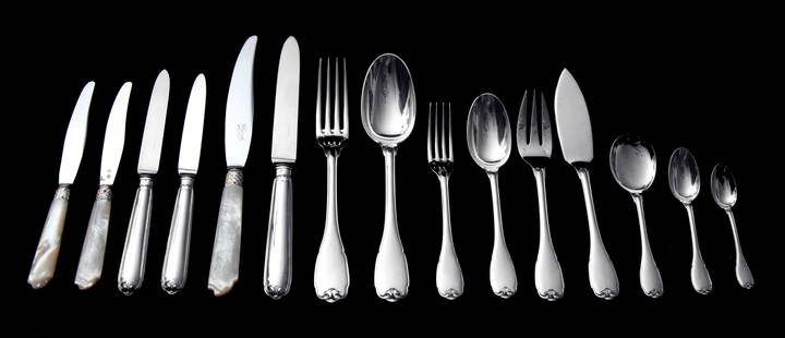 Puiforcat (Hermes) - 299pc. Antique French Sterling Silver Flatware Set, Vauban, Excellent: Title: Puiforcat (Hermes) - 299pc. Antique French Sterling Silver Flatware Set, Vauban, Excellent Condition, No Monograms ! Description:Direct from a private mansion in Paris, a magnificent 299 pc. (s