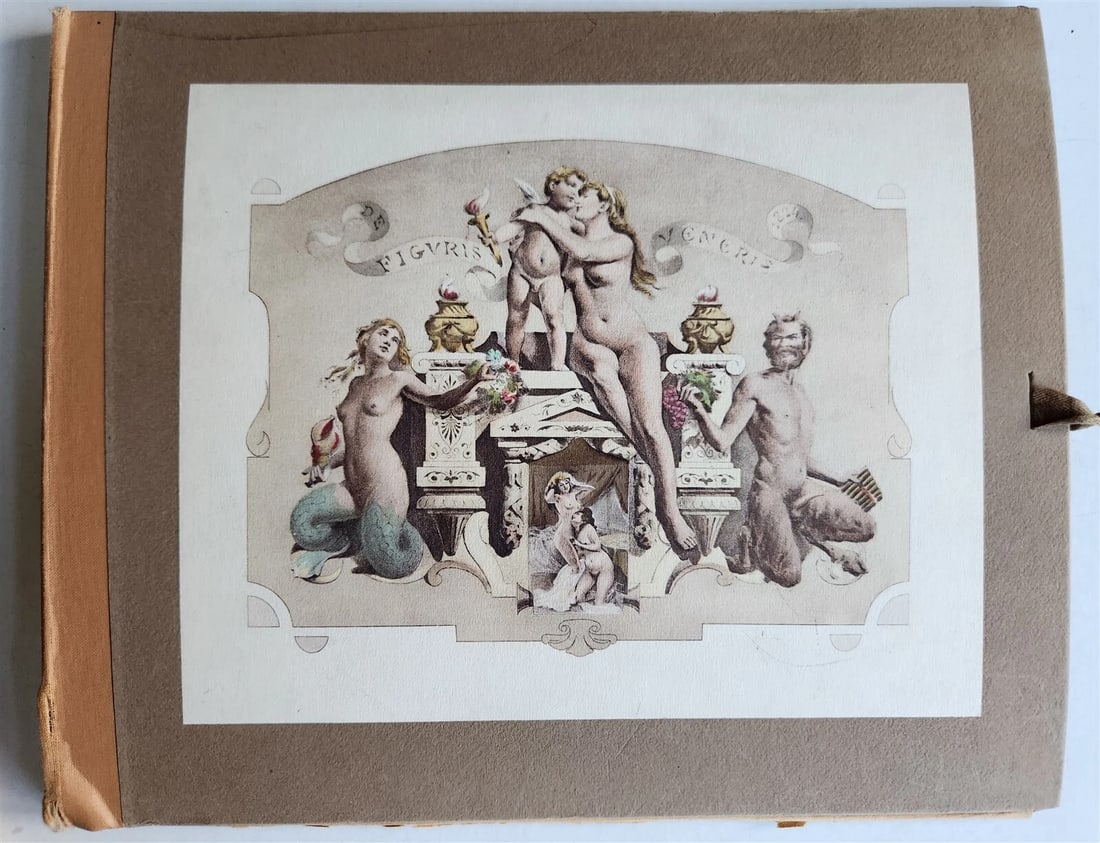 1906 DE FIGURIS VENERIS antique EROTIC PLATES LIMITED EDITION scarce: De figuris veneris. Suite de 19 gravures en couleurs et un frontispice. by Paul Avril No date [Charles Hirsch, Paris 1906] With 17 (of 19) hand colored lithographs with tissue guards, (Latin-French te