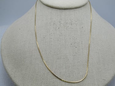 Vintage Danecraft Sterling Herringbone Necklace, Goldwashed, 20"