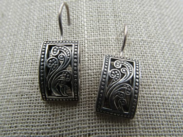 Vintage Sterling Silpada Paisley Earrings, Pierced, 1990's-2000's