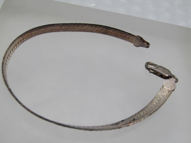 Vintage Sterling Herringbone Bracelet, 5mm, 8", Unisex, Signed