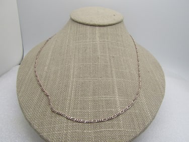 Vintage Sterling Figaro Link Necklace, 20", Unisex, Italy