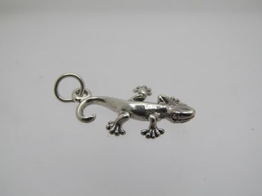 Vintage Sterling Gecko Charm/Pendant, 1" 1990's