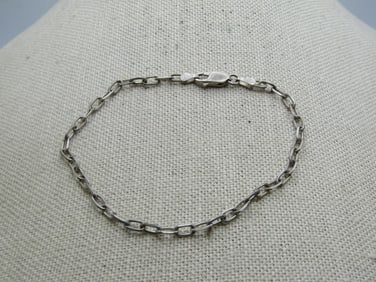 Vintage Sterling Oval Link Bracelet, Milor, 8", Milor, 1980's-1990's