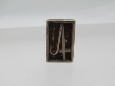 Vintage Sterling Cross & Shepherd's Crook Tack Pin, Signed MW, 1970's