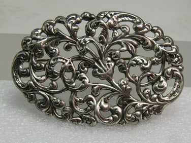 Vintage Sterling Floral Brooch, 1940's-1950's, Signed Michels