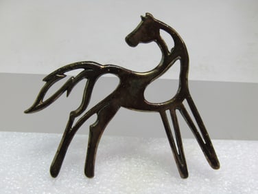 Vintage Sterling Horse/Mustang Brooch/Pendant, 1997, Signed Silver Cloud