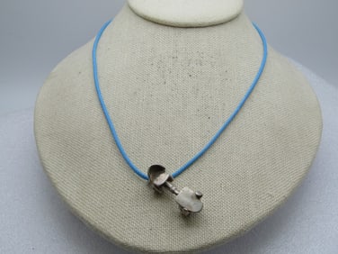 Vintage Sterling Silver Roller Skate Necklace, Old Style Skate, Signed