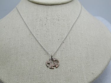 Vintage Sterling MPJ Necklace, Signed Doskow, 18" 1970's
