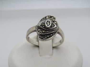 Vintage Sterling Marcasite Ring Rose, Sz. 7, 3.05 gr.