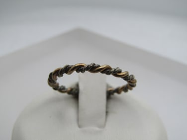 Vintage Sterling Gold Plated Twisted Ring, Sz. 7, 1960's-1970's
