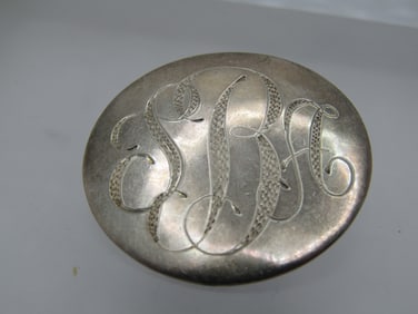 Vintage Sterling Engraved Brooch, SBA, Signed Marsala, 1960's-1970's