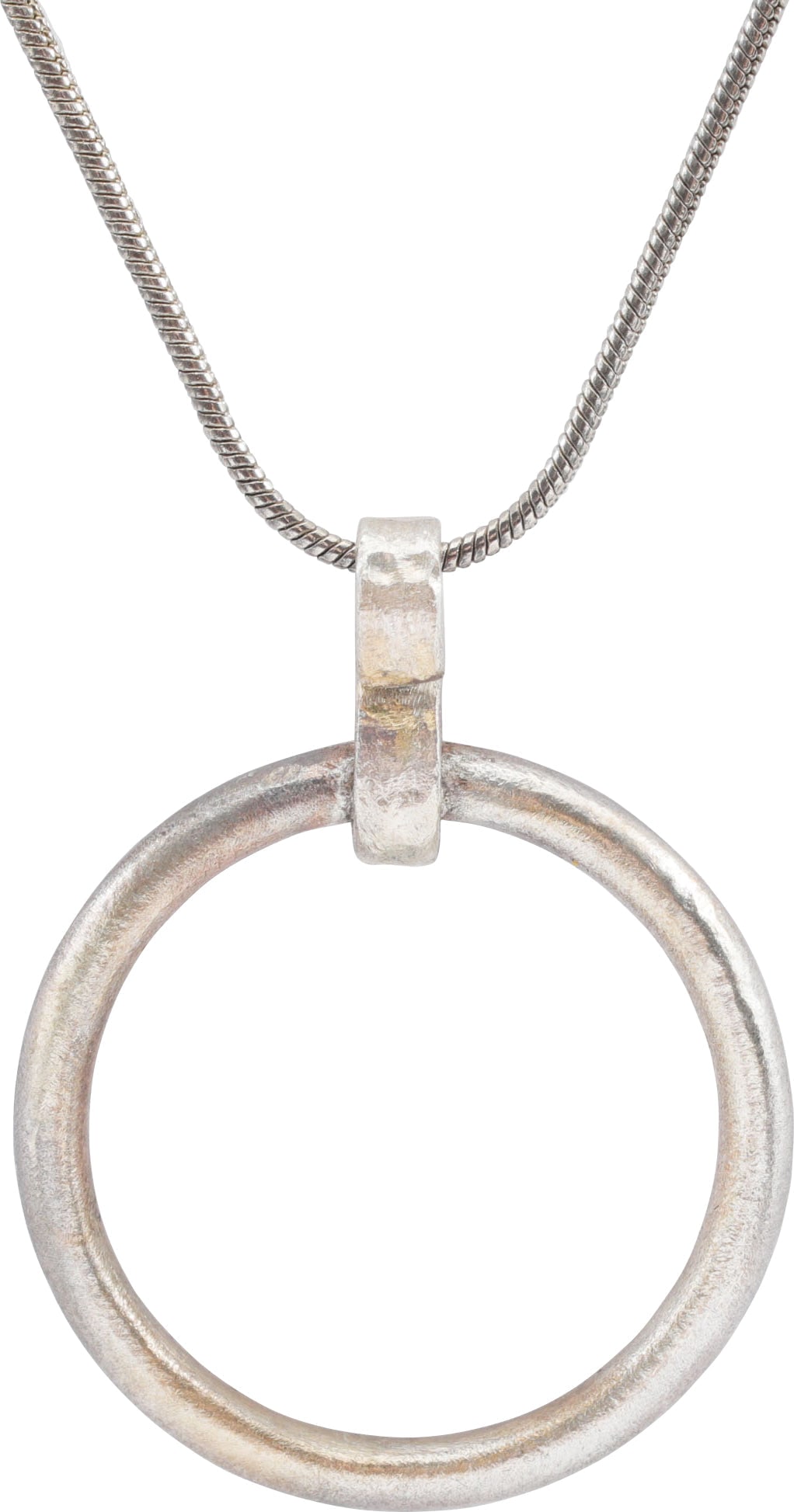 CELTIC PROSPERITY RING NECKLACE C.400-100 BC: Before the Roman invasion of the British Isles, rings of bronze, silver, and gold were used as a means of exchange, particularly in Ireland. Most exchanges of goods and property were conducted by bart