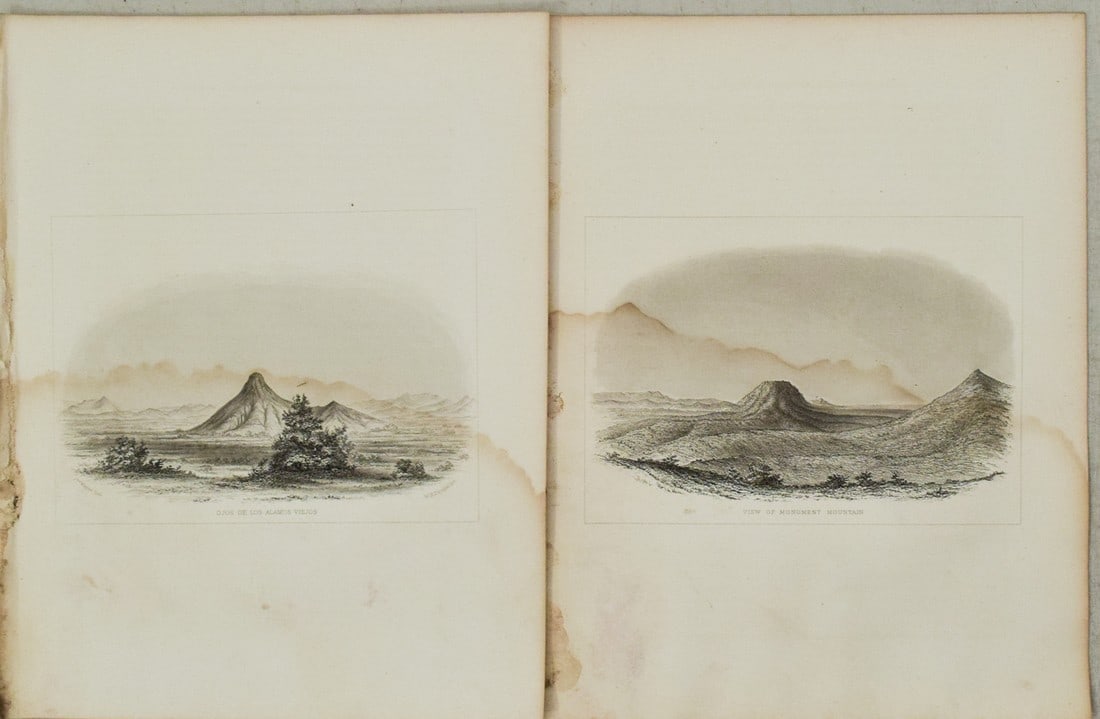 1858 Emory Views of New Mexico -- Ojos de Los Alamos Viejos [with] View of Monument Mountain (1 of 1)