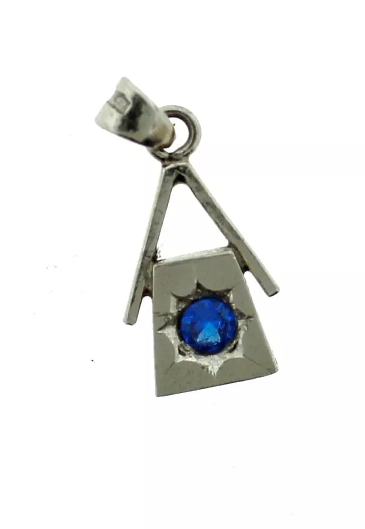 CHARMING Platinum & Sapphire Charm/Pendant Circa 1930!: DK Platinum & Sapphire Charm Circa 1930! This wonderful charm is one of a kind! The weight is 3.9 grams. There is 0.35 points of sapphire. The height is 7/8 of an inch. The length is 5/16 of an inch. 